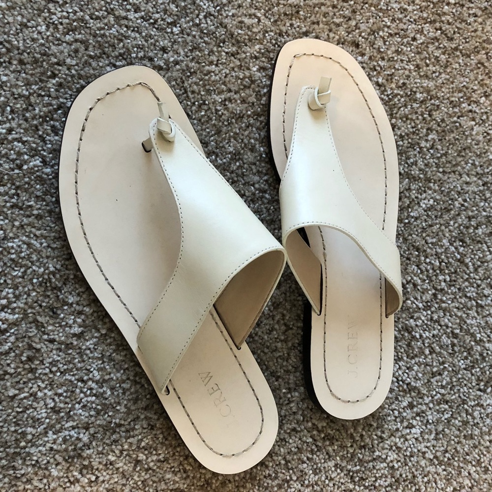 J.Crew thong sandals, off-white, size 7